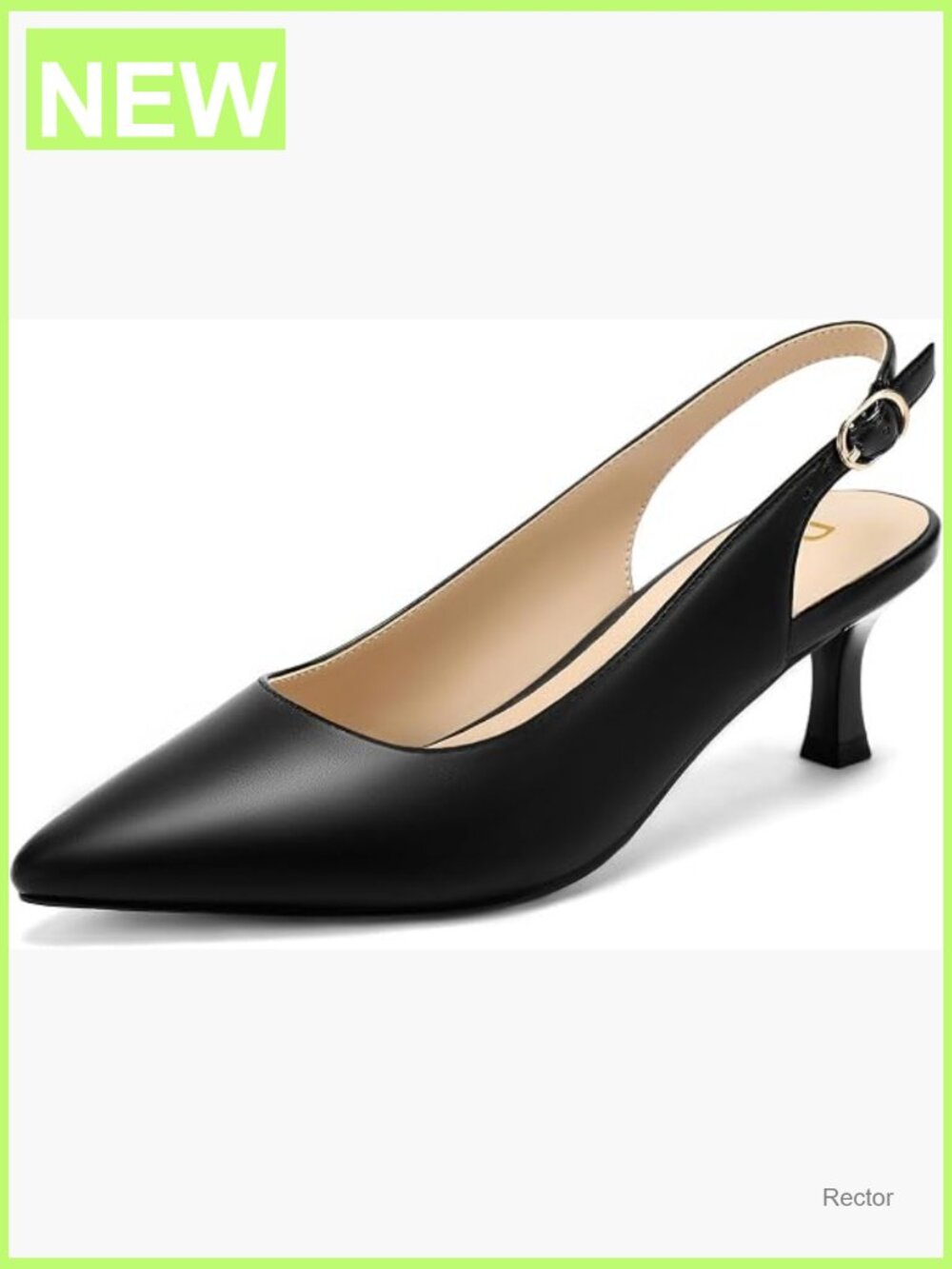 Slingback Kitten Heels Pumps Pointed Toe Low Heel Dress Shoes for Work Wedding